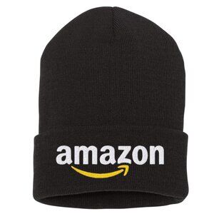 Black Prime Amazon  Retro Logo uniform Logo beanie Winter Headwear Knit